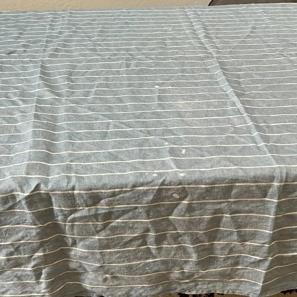 Pottery Barn Linen Shower Curtain Grey Stripe 72
